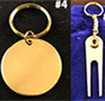 1 1/2" Engrave able Gold Blank Circle Brass Keychains