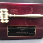 ROSEWOOD PLQ 9X12 WITH BRONZE GAVEL AND PLATE