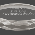 4" x 2 3/4" Clear Oval Crystal Paperweight