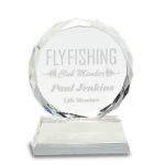 Round Facet Crystal on Pedestal Base