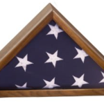 Walnut Piano Finish Flag Display Case