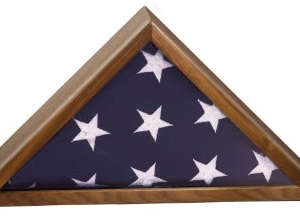 Walnut Piano Finish Flag Display Case